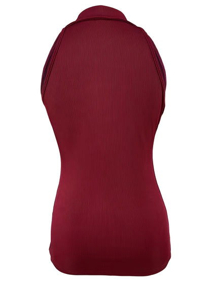 Sexy Ribbed Half Zip Up Tank Top - Sleeveless Summer Essential with Comfortable Fit, Breathable Fabric, and Flattering Design - Women's Clothing for Warm Weather