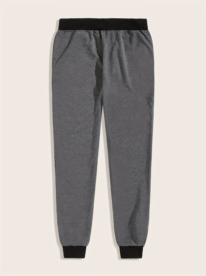 Men's Color Block Joggers - Casual, Loose Fit Pants with Stretch Waist and Drawstring for Year-Round Comfort and Fitness Activities