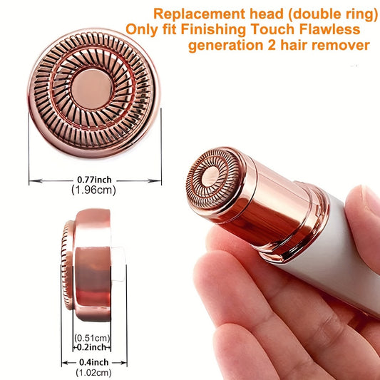 4pcs Facial Hair Remover Replacement Heads, Replacement Blades For Finishing Touch Flawless Generation 2 Hair Removal, Double Halo Painless And Gentle, For Women