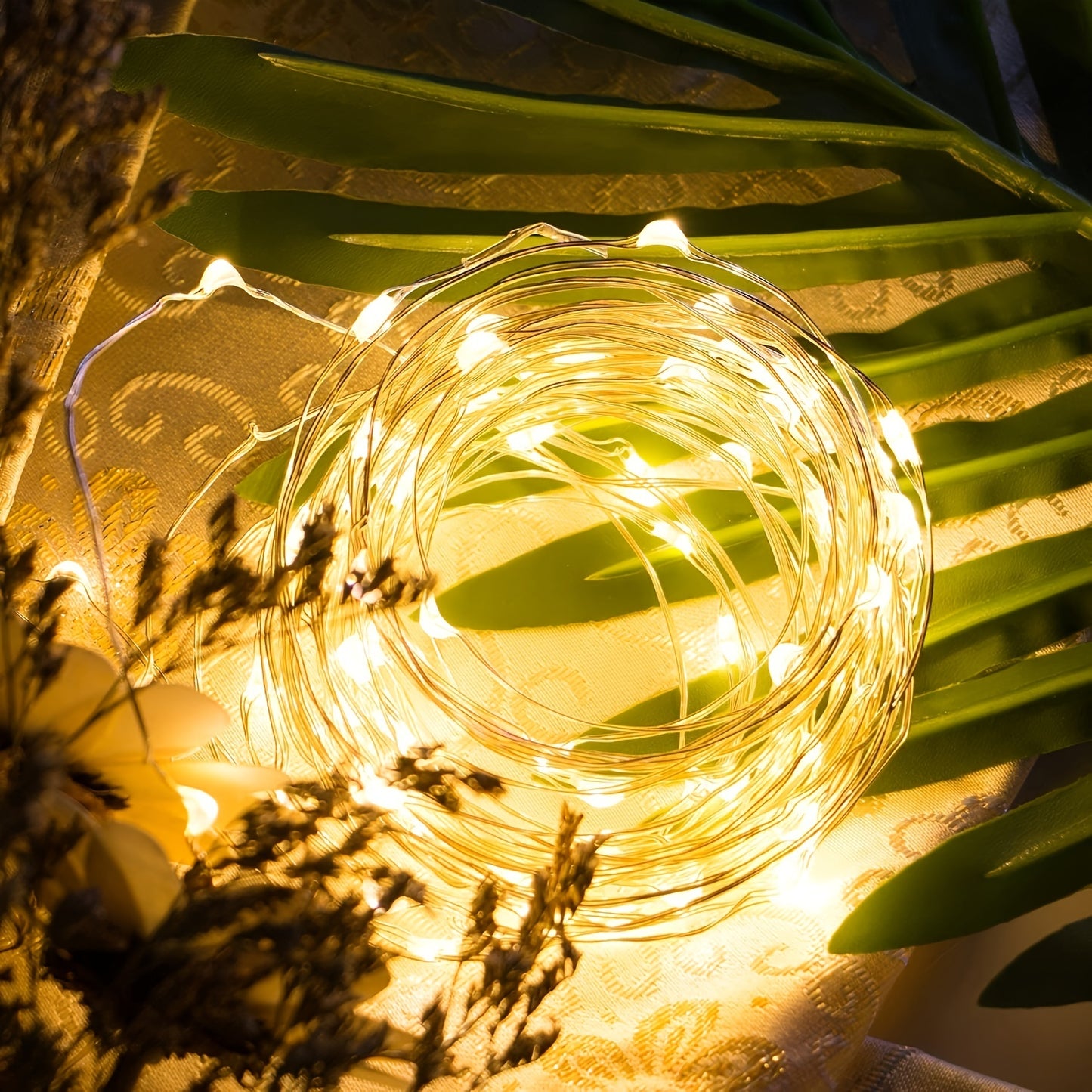 [LED Fairy Lights] Christmas LED Fairy Lights 1set, Copper Wire String 2/5/10m, Battery Box, Holiday Outdoor Lamp Garland for Wedding Party Decoration