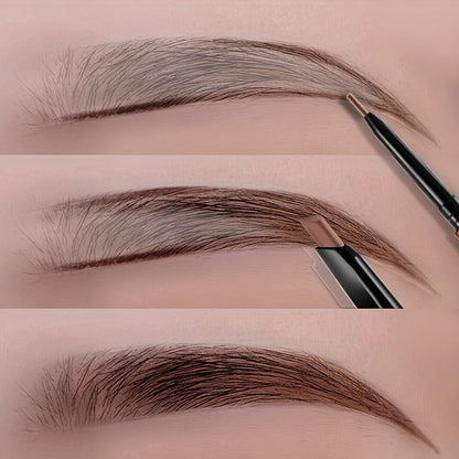 Long-Lasting Double-Ended Waterproof Eyebrow Pencil with Automatic Rotation and Easy Application Eyebrow Brush