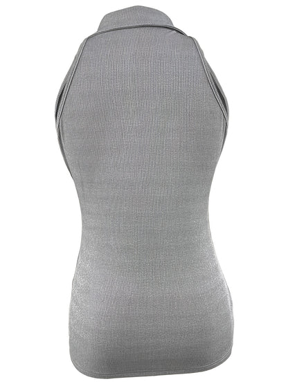 Sexy Ribbed Half Zip Up Tank Top - Sleeveless Summer Essential with Comfortable Fit, Breathable Fabric, and Flattering Design - Women's Clothing for Warm Weather