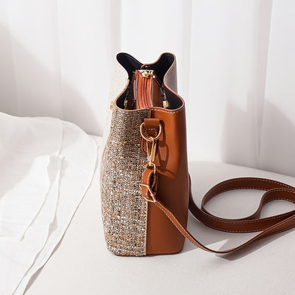 Stylish Colorful Zipper Bucket Bag Small Bag Women's Crossbody Bag Elegant 1pc PUSynthetic LeatherSynthetic Synthetic Leather, suitable for girls, ladies, college students, newbies in the workplace and white-collar workers, v